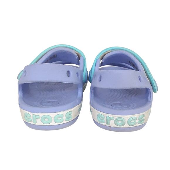 Crocs Bayaband Crocband Sandals Kids 6 Purple Adjustable Hook & Loop Close Girls - Picture 5 of 8